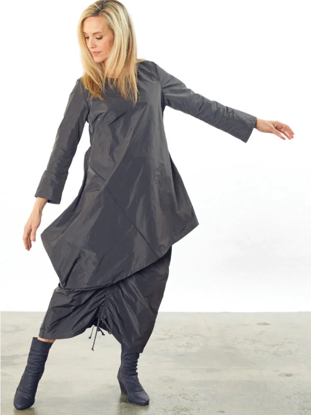 Bryn Walker Nada Tunic in Slate Memory Crunch Fabric Size XXS
